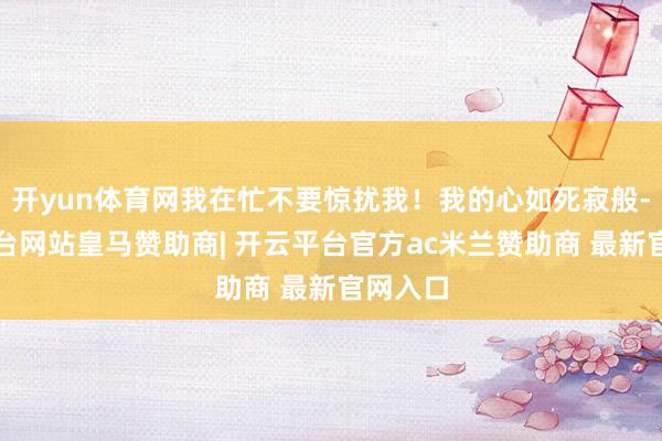 开yun体育网我在忙不要惊扰我！我的心如死寂般-开云平台网站皇马赞助商| 开云平台官方ac米兰赞助商 最新官网入口