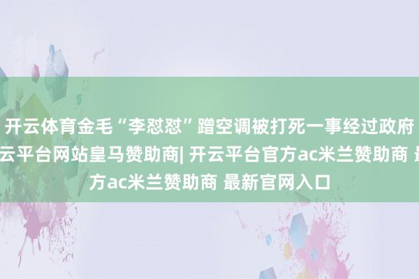 开云体育金毛“李怼怼”蹭空调被打死一事经过政府部门互助-开云平台网站皇马赞助商| 开云平台官方ac米兰赞助商 最新官网入口