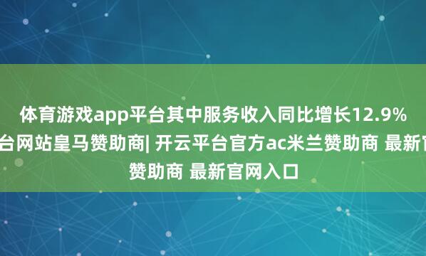 体育游戏app平台其中服务收入同比增长12.9%-开云平台网站皇马赞助商| 开云平台官方ac米兰赞助商 最新官网入口